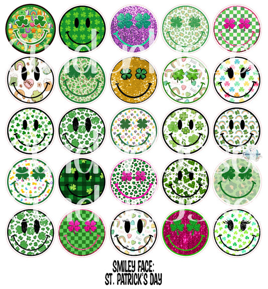 3.75 inch Round Smiley Face: St. Patrick's Day for Cardstock Silicone Mold, for Aroma Bead Molds, Premium Cardstock Images