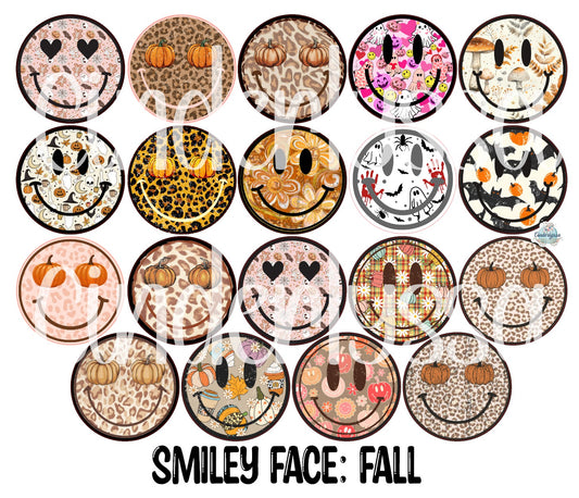 3.75 inch Round: Smiley Face: Fall Mix for Cardstock Silicone Mold, for Aroma Bead Molds, Premium Cardstock Images