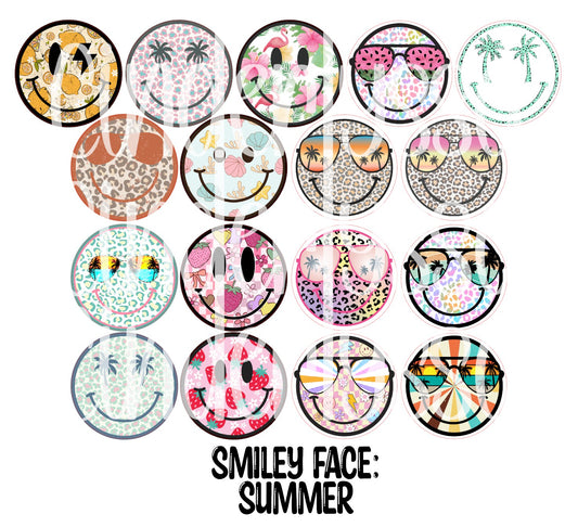 3 inch Round Smiley Face: Summer Cardstock Only for freshies: Aroma Bead Molds, Premium Cardstock Images