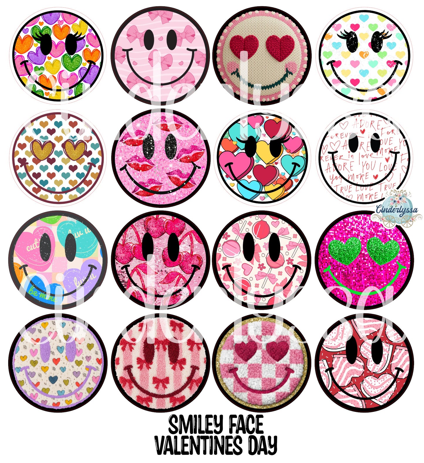 3.5 inch Round Smiley Face: Valentines Day for Cardstock Silicone Mold, NO MOLD INCLUDED for Aroma Bead Molds, Premium Cardstock Images