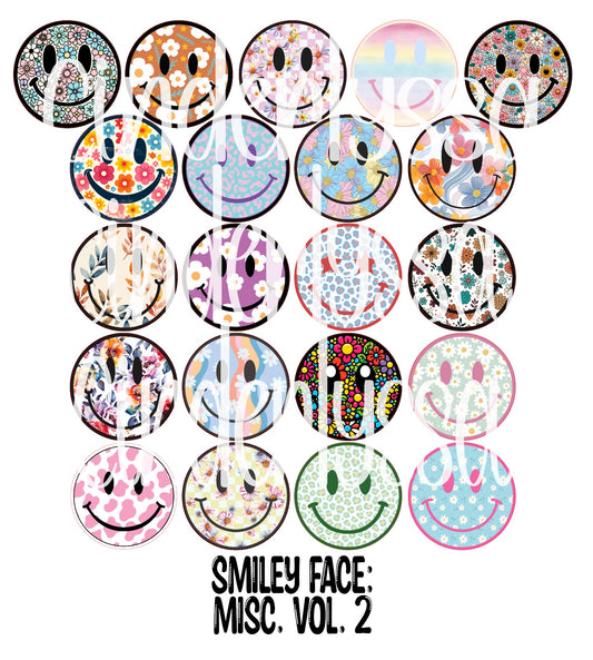 3.5 inch Round: Smiley Face: Misc. Vol. 2 Mix for Cardstock Silicone Mold, NO MOLD INCLUDED for Aroma Bead Molds, Premium Cardstock Images