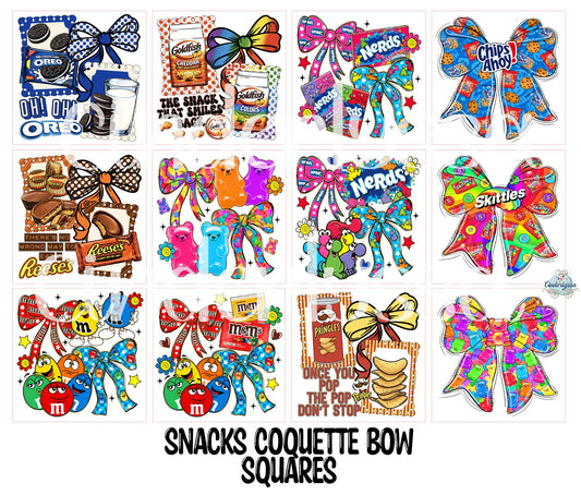 2 inch Square Snacks Coquette Bow Cardstock Only for freshies - NO MOLD: Aroma Bead Molds, Premium Cardstock Image