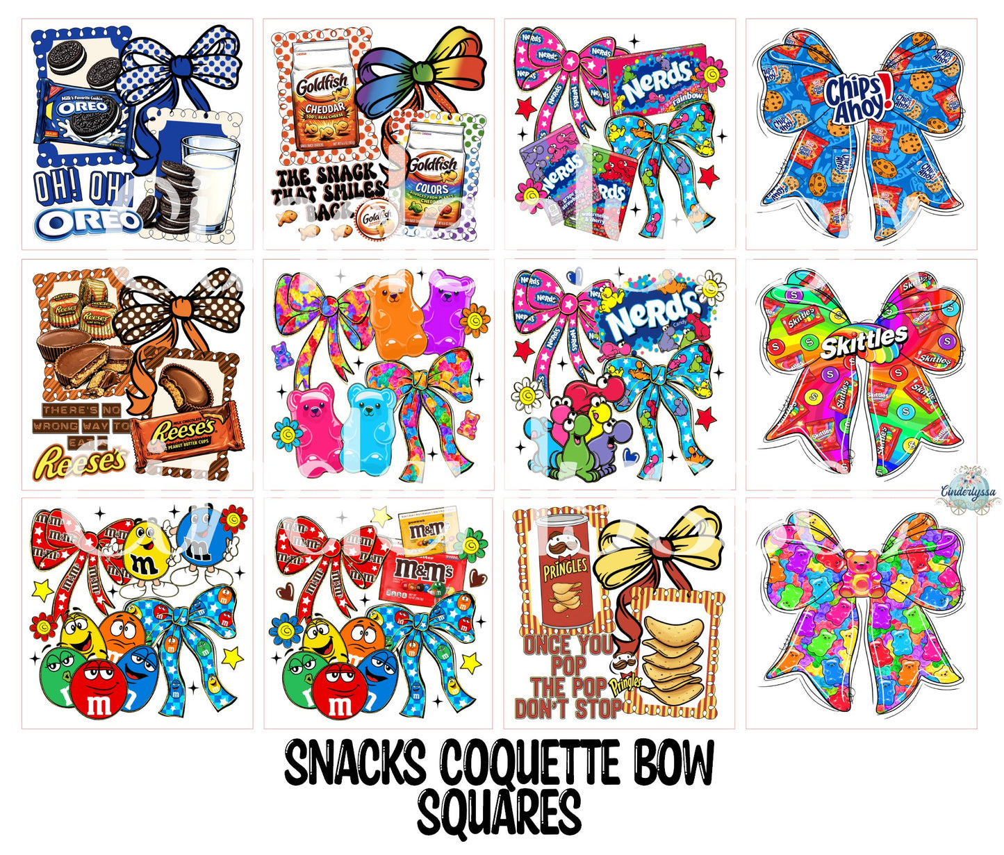 3 inch Square Snacks Coquette Bow Cardstock Only for freshies - NO MOLD: Cardstock Silicone Mold, Premium Cardstock Image