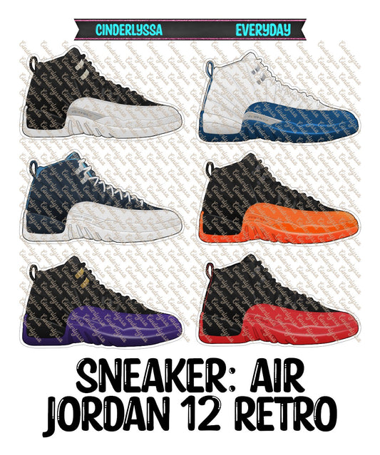 Sneaker: Air Jordan 12 Retro Multiple Colored Shoes Cardstock Silicone Mold, Aroma Bead Molds, Premium Cardstock Images