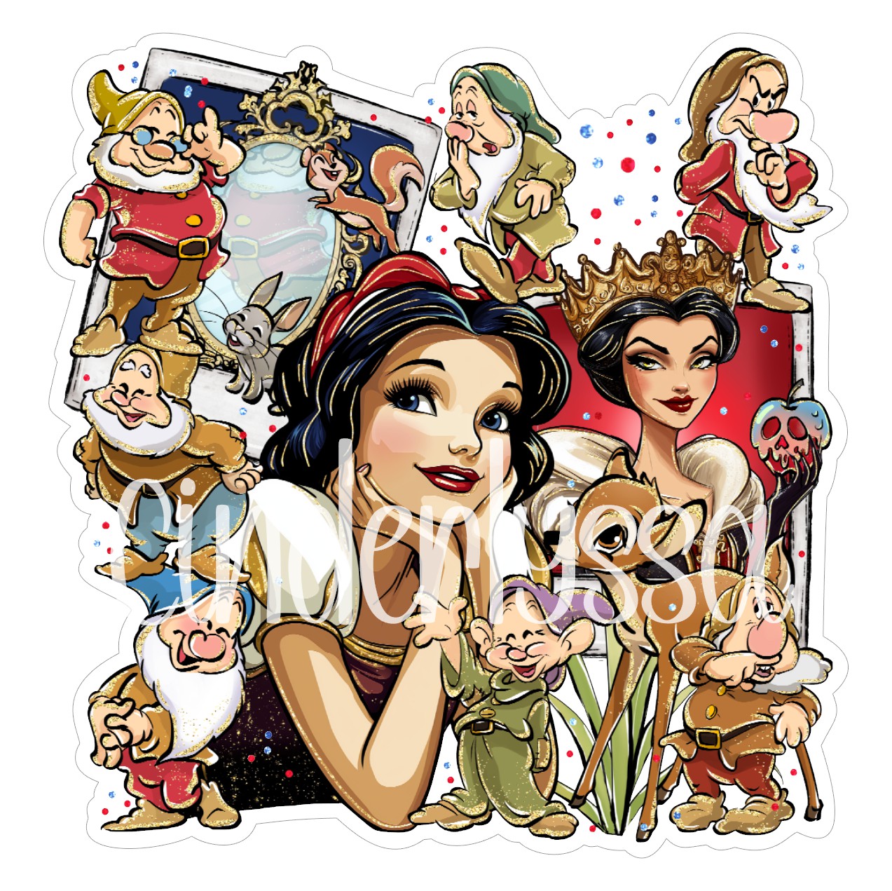 Snow White Collage Cardstock Silicone Mold, Aroma Bead Molds, Premium Cardstock Images