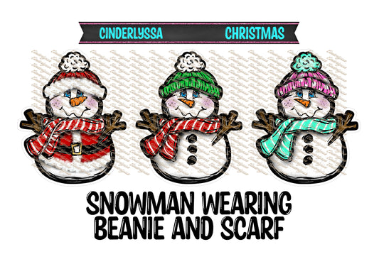 Snowman Wearing Beanie Hat and Scarf Cardstock Silicone Mold, Aroma Bead Molds, Premium Cardstock Images