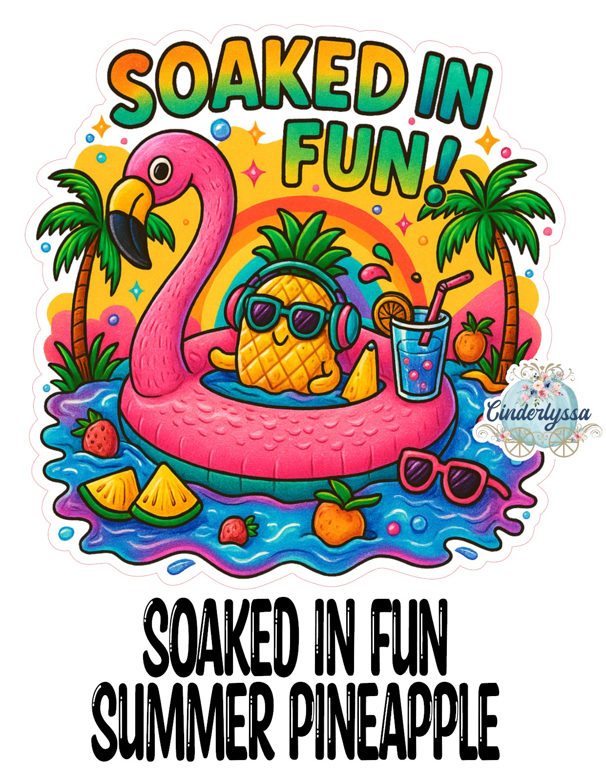 Soaked In The Fun Summer Pineapple Cardstock Silicone Mold, Aroma Bead Molds, Premium Cardstock Images