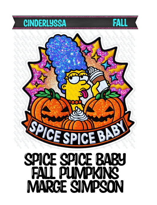 Spice Spice Baby Fall Pumpkins: Marge Simpson TV Show Inspired Cardstock Silicone Mold, Aroma Bead Molds, Premium Cardstock Images