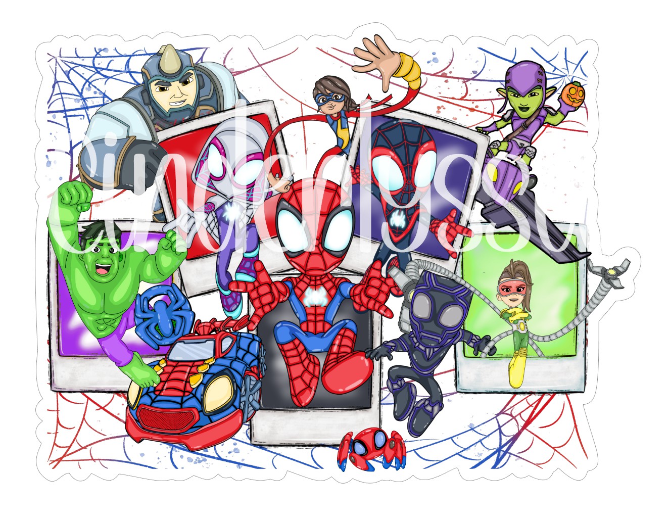 Spidey and His Amazing Friends Collage Cardstock Silicone Mold, Aroma Bead Molds, Premium Cardstock Images