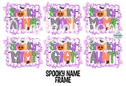 Spooky Name Frame Cardstock Silicone Mold, Aroma Bead Molds, Premium Cardstock Images