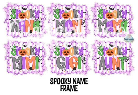 Spooky Name Frame Cardstock Silicone Mold, Aroma Bead Molds, Premium Cardstock Images