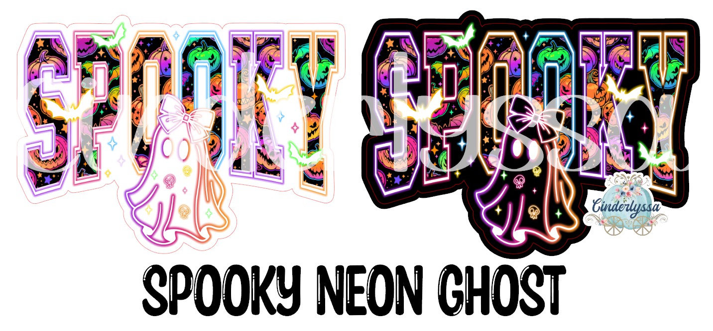 Spooky Neon Ghost Cardstock Silicone Mold, Aroma Bead Molds, Car Freshies, Premium Cardstock Images