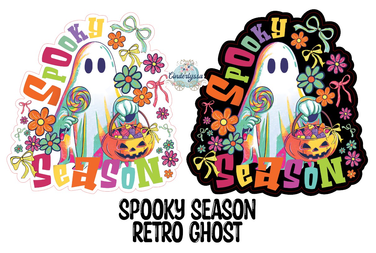 Spooky Season Retro Ghost Cardstock Silicone Mold, Aroma Bead Molds, Premium Cardstock Images