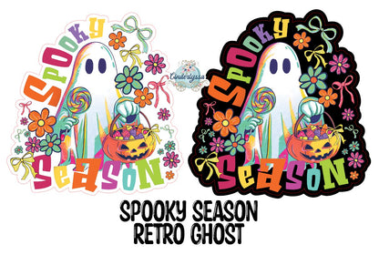 Spooky Season Retro Ghost Cardstock Silicone Mold, Aroma Bead Molds, Premium Cardstock Images