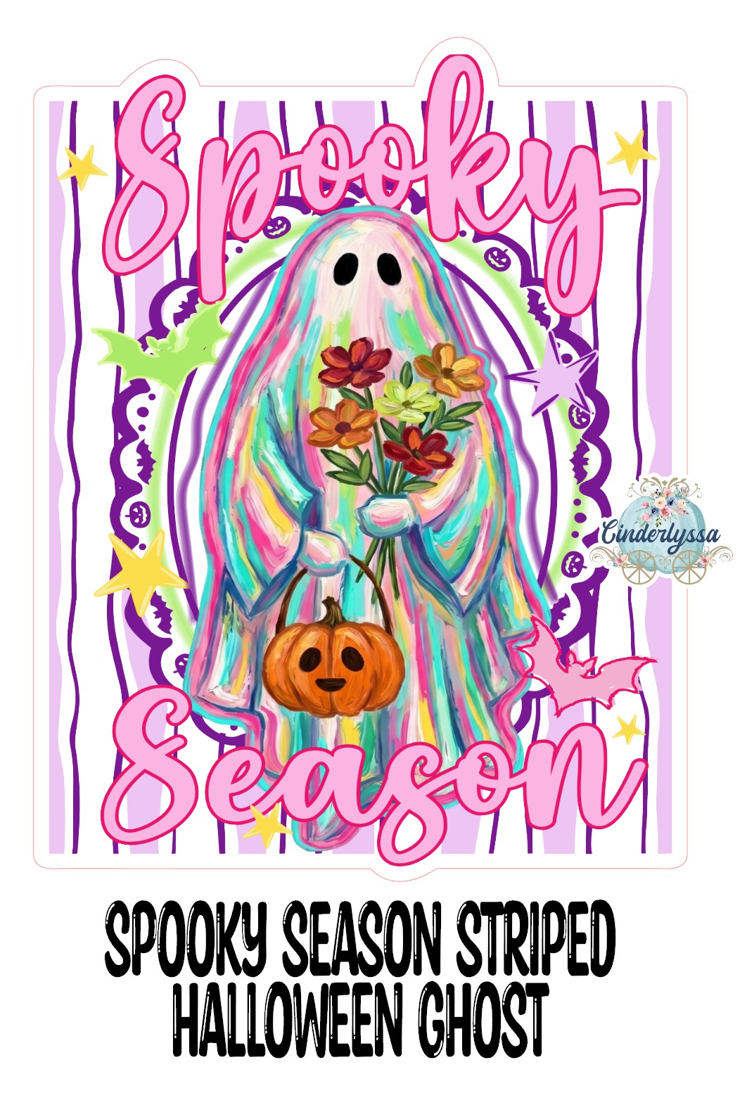 Spooky Season Striped Halloween Ghost Cardstock Silicone Mold, Aroma Bead Molds, Premium Cardstock Images