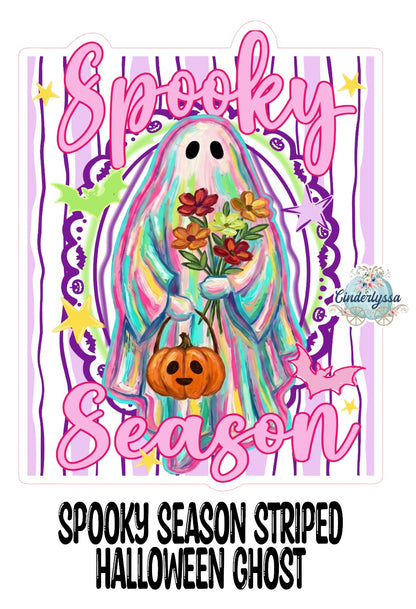 Spooky Season Striped Halloween Ghost Cardstock Silicone Mold, Aroma Bead Molds, Premium Cardstock Images