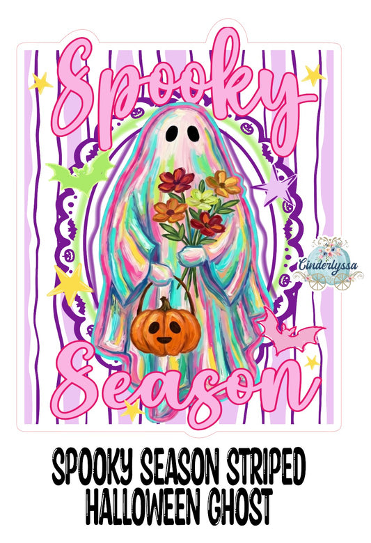 Spooky Season Striped Halloween Ghost Cardstock Silicone Mold, Aroma Bead Molds, Premium Cardstock Images