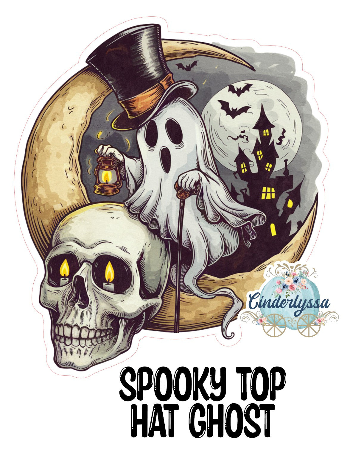 Spooky Top Hat Ghost Cardstock Silicone Mold, Aroma Bead Molds, Car Freshies, Premium Cardstock Images