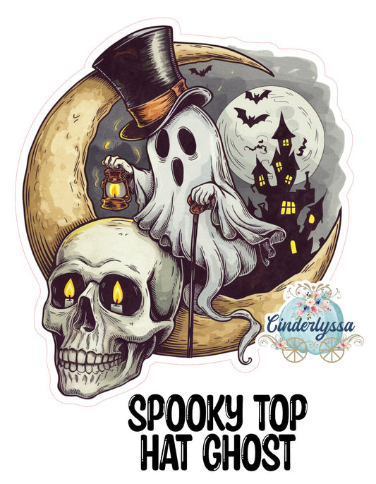 Spooky Top Hat Ghost Cardstock Silicone Mold, Aroma Bead Molds, Car Freshies, Premium Cardstock Images