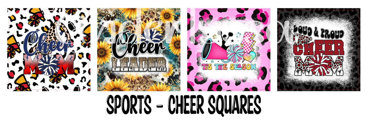 Sports - Cheer Squares Cardstock Only for freshies - NO MOLD for Aroma Bead Molds, Premium Cardstock Images