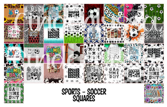 2.5 inch Square Sports - Soccer Cardstock Only for freshies - NO MOLD: Cardstock Silicone Mold, Premium Cardstock Images