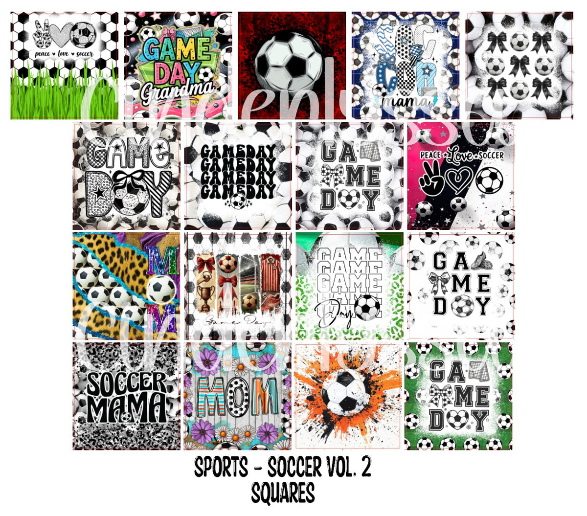 Sports - Soccer Vol. 2 Squares Cardstock Only for freshies - NO MOLD for Aroma Bead Molds, Premium Cardstock Images