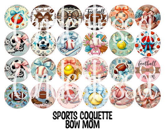 2.5 inch Round Sports Coquette Bow Mom Cardstock Only for freshies: Cardstock Silicone Mold,  Car Freshener, Premium Cardstock Images-NO MOLD