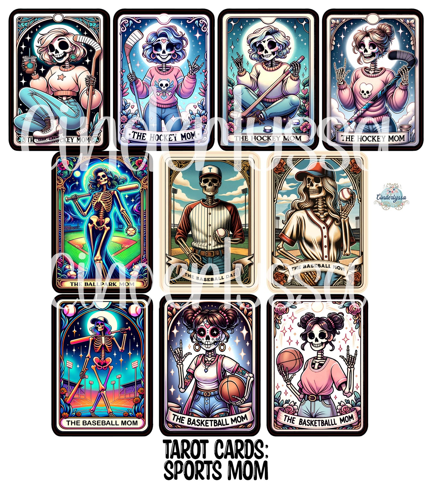 Tarot Cards: Sports Mom Theme Dual Cavity Cardstock Silicone Mold, Aroma Bead Molds, Premium Cardstock Images