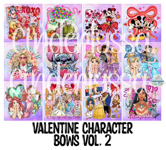 3 inch Square Valentine Character Bows Vol. 2 Cardstock Only for freshies - NO MOLD: Cardstock Silicone Mold, Premium Cardstock Image