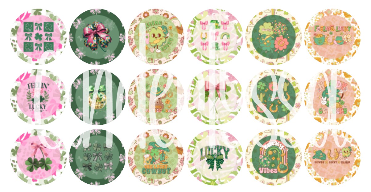 3 inch Round St. Patrick's Day - Vol. 2 Cardstock Only for freshies: for Aroma Bead Molds, Premium Cardstock Images