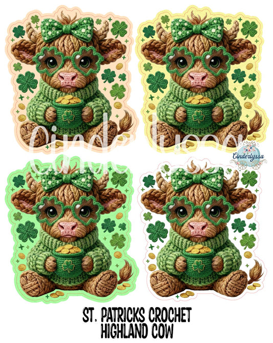 St. Patrick's Crochet Highland Cow Cardstock Silicone Mold, Aroma Bead Molds, Premium Cardstock Images