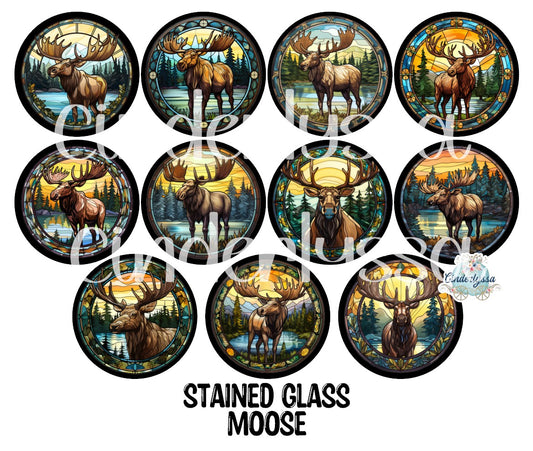 3 inch Round: Stained Glass Moose Cardstock Only for freshies - NO MOLD for Aroma Bead Molds, Premium Cardstock Images