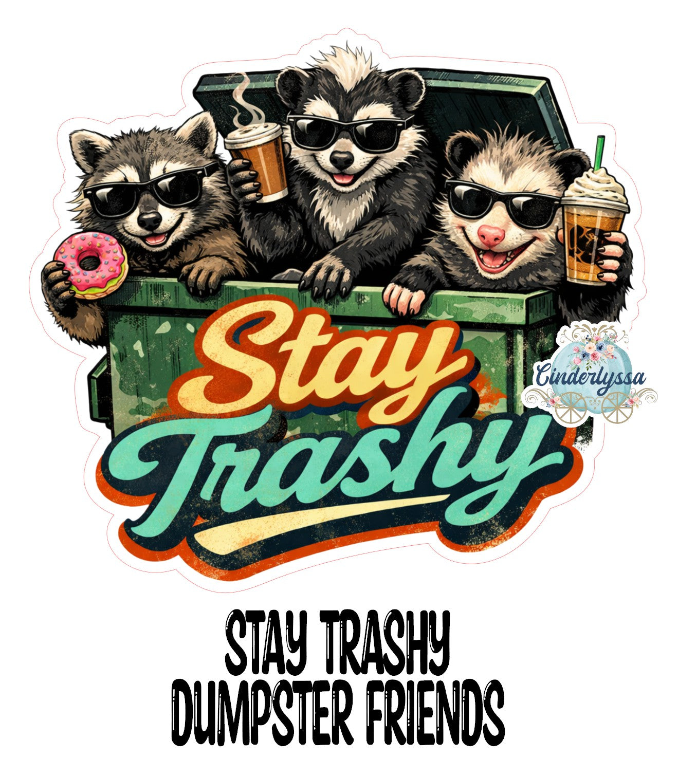 Stay Trashy Dumpster Friends for Cardstock Silicone Mold, Aroma Bead Molds, Premium Cardstock Images