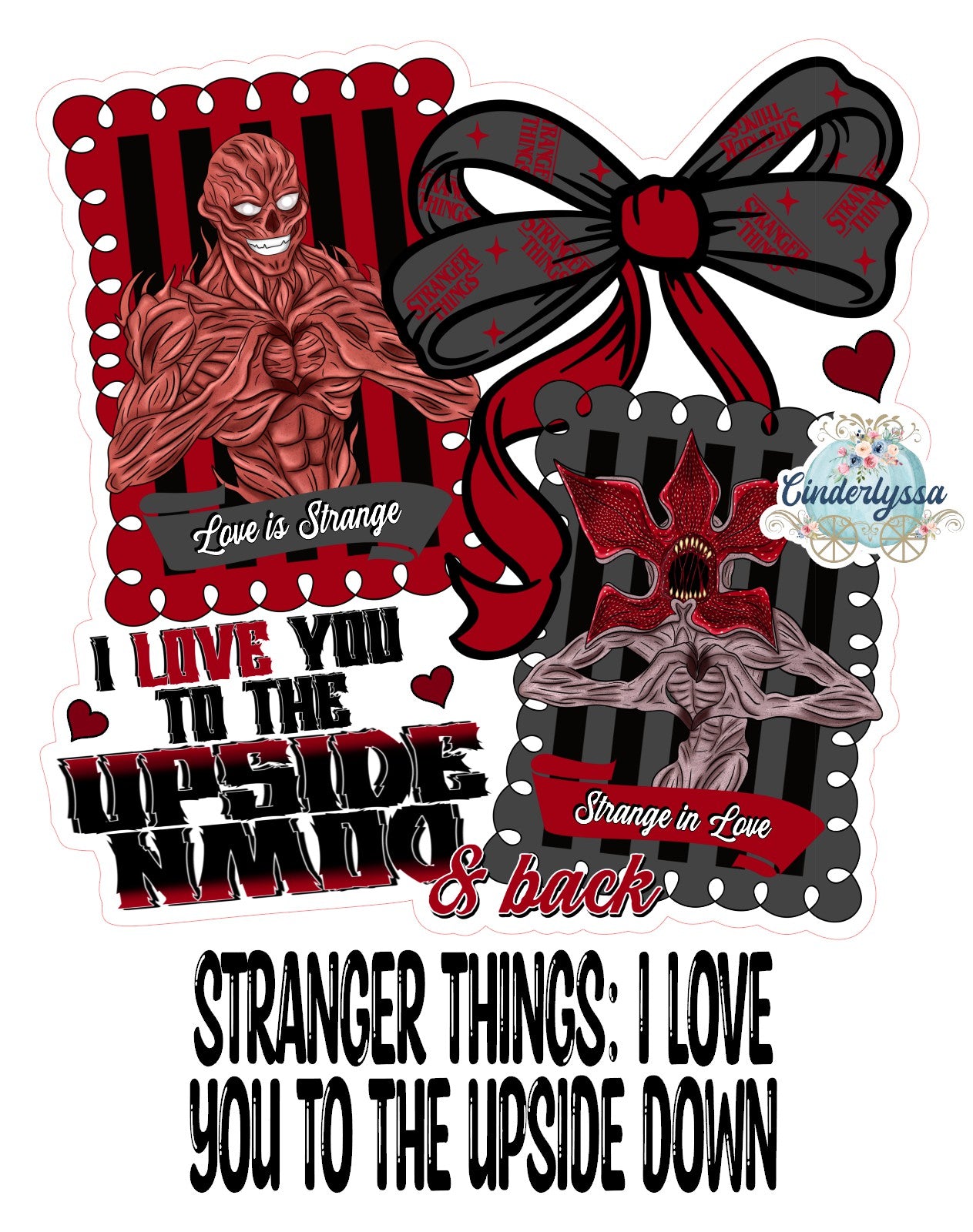 Stranger Things: I Love You To The Upside Down Cardstock Silicone Mold, Aroma Bead Molds, Premium Cardstock Images