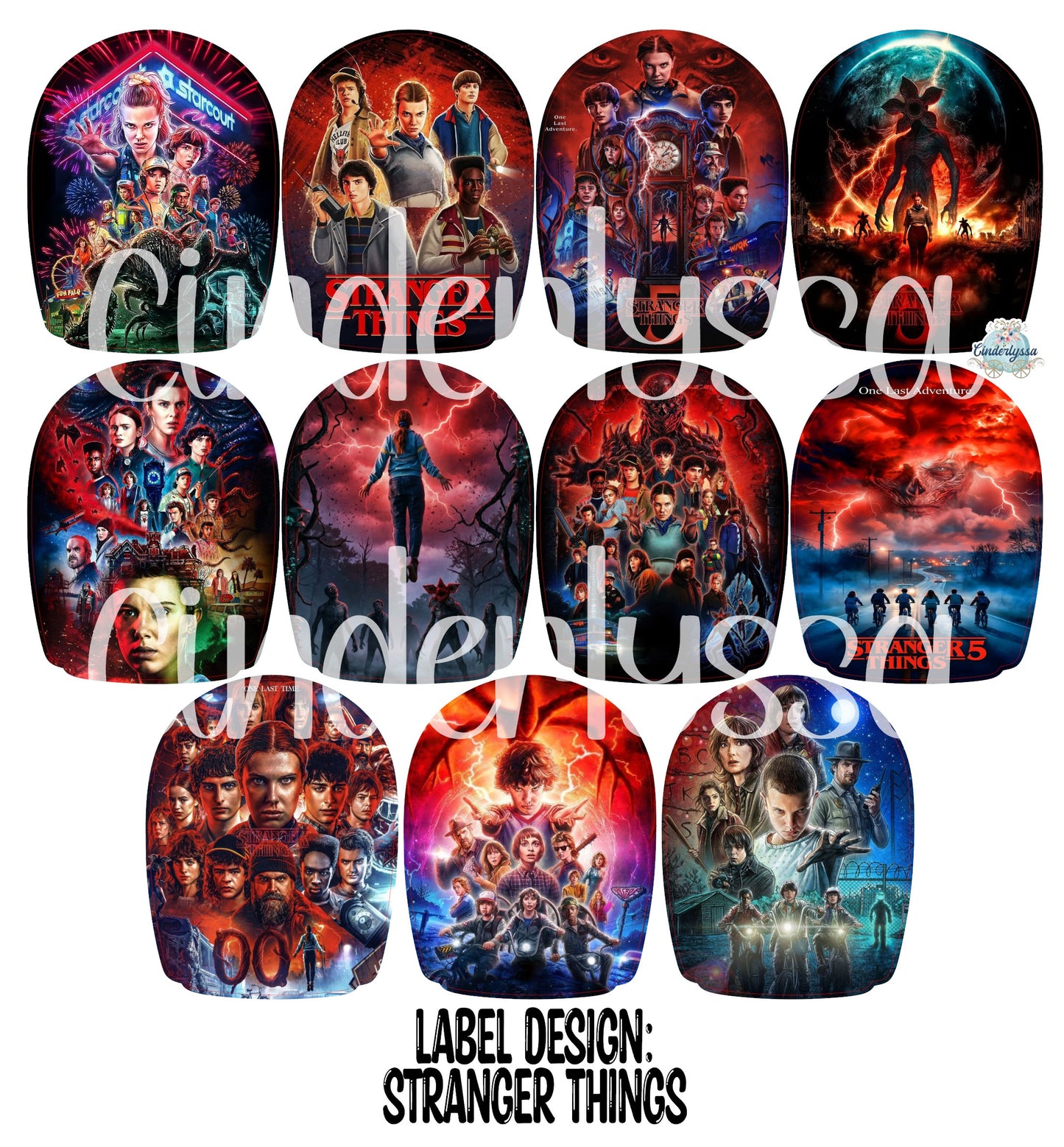 Label Design: Stranger Things Cardstock Silicone Mold, Aroma Bead Molds, Car Freshies, Premium Cardstock Images