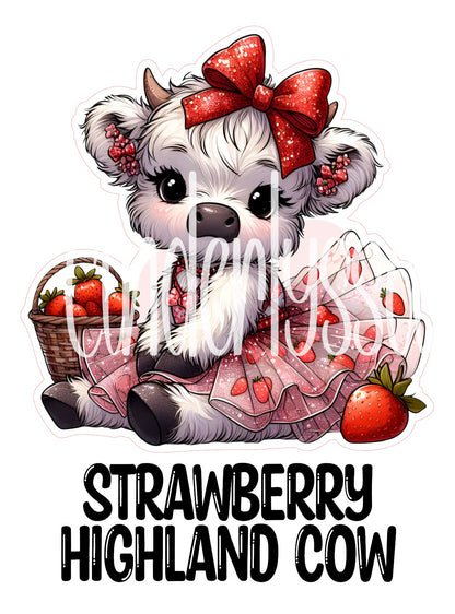 Strawberry Highland Cow Cardstock Silicone Mold, Aroma Bead Molds, Premium Cardstock Images