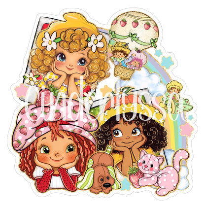 Strawberry Shortcake Collage Cardstock Silicone Mold, Aroma Bead Molds, Car Freshies, Premium Cardstock Images