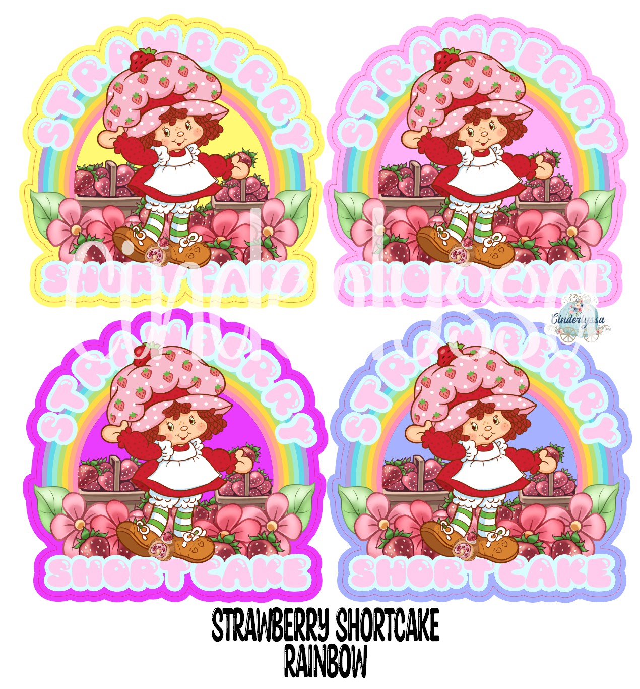 Strawberry Shortcake Rainbow Cardstock Silicone Mold, Aroma Bead Molds, Premium Cardstock Images