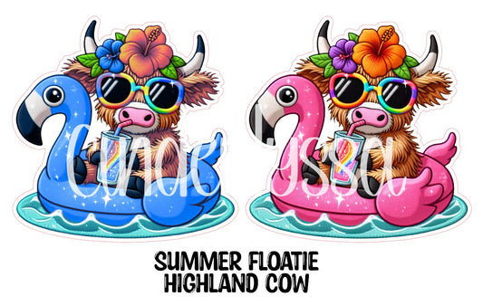 Summer Floatie Highland Cow Cardstock Silicone Mold, Aroma Bead Molds, Premium Cardstock Images