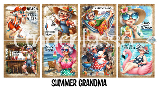 3 inch Square Summer Grandma Cardstock Only for freshies - NO MOLD: Cardstock Silicone Mold, Premium Cardstock Image