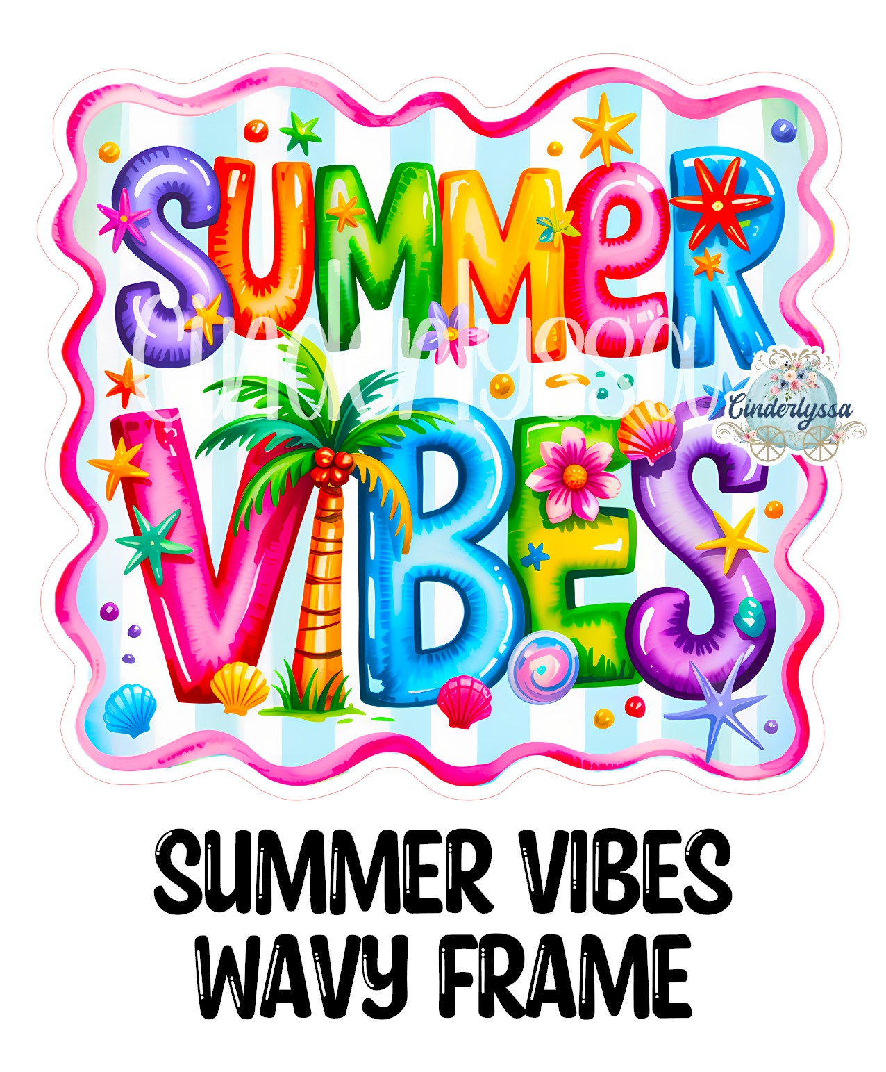 Summer Vibes Wavy Frame Cardstock Silicone Mold, Aroma Bead Molds, Premium Cardstock Images