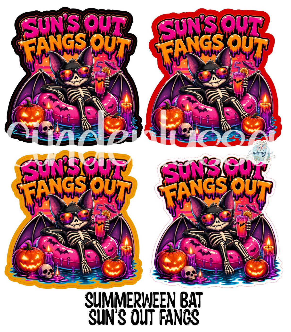 Summerween Bat Sun's Out Fangs Out Cardstock Silicone Mold, Aroma Bead Molds, Car Freshies, Premium Cardstock Images