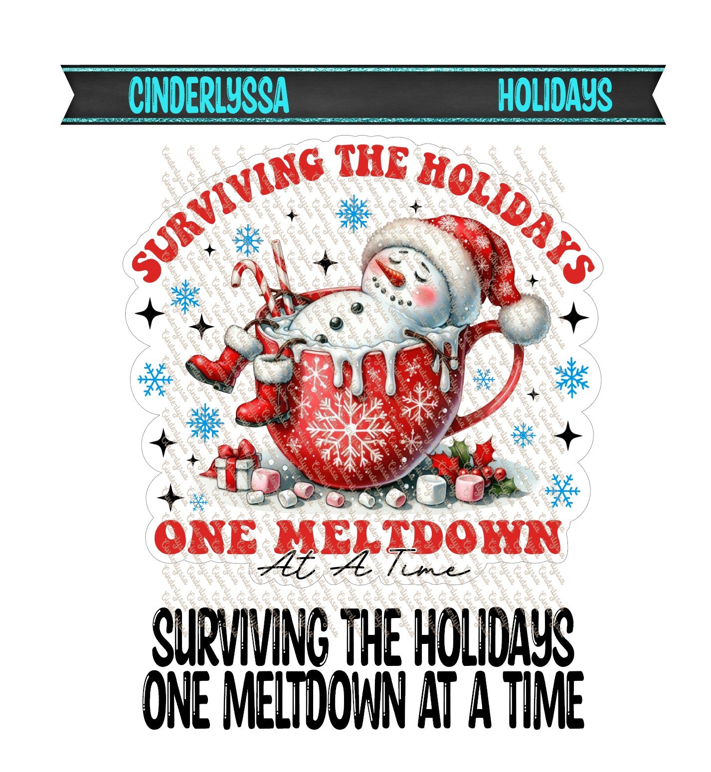 Surviving The Holidays One Meltdown At A Time Cardstock Silicone Mold, Aroma Bead Molds, Premium Cardstock Images, Car Freshie Molds