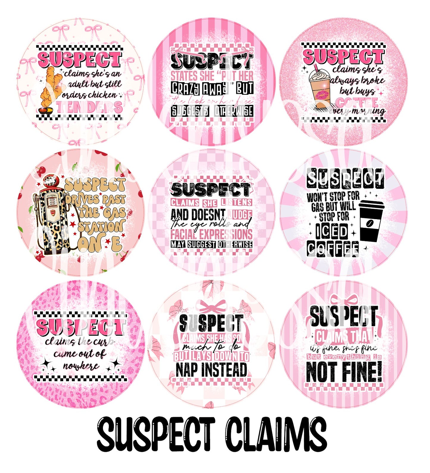 3 inch Round Suspect Claims Cardstock Only for freshies: Aroma Bead Molds, Premium Cardstock Images