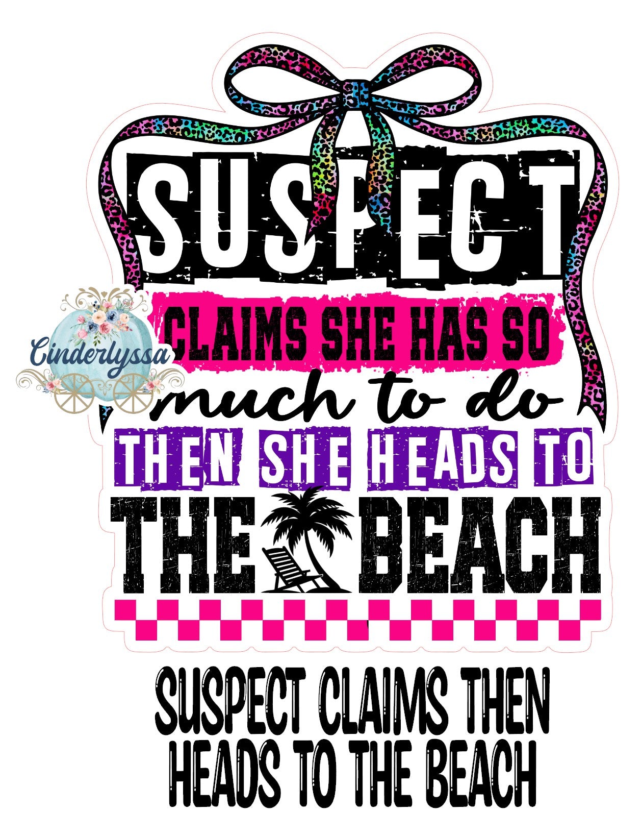 Suspect Claims Then Heads To The Beach Cardstock Silicone Mold, Aroma Bead Molds, Premium Cardstock Images
