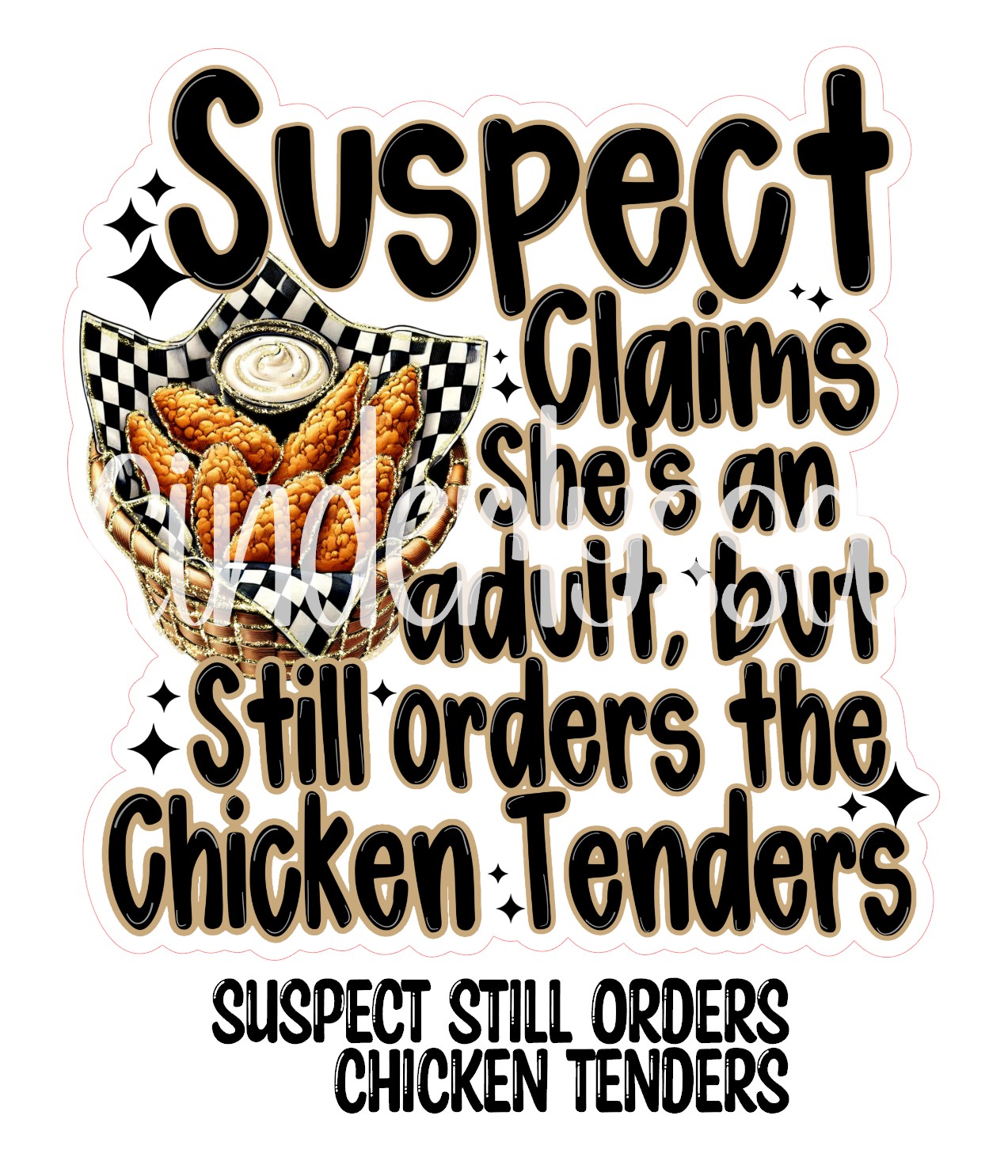 Suspect Still Orders Chicken Tenders Cardstock Silicone Mold, Aroma Bead Molds