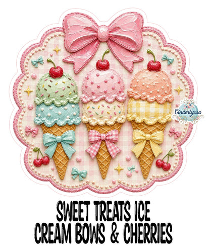 Sweet Treats Ice Cream Bows & Cherries Cardstock Silicone Mold, Aroma Bead Molds, Premium Cardstock Images