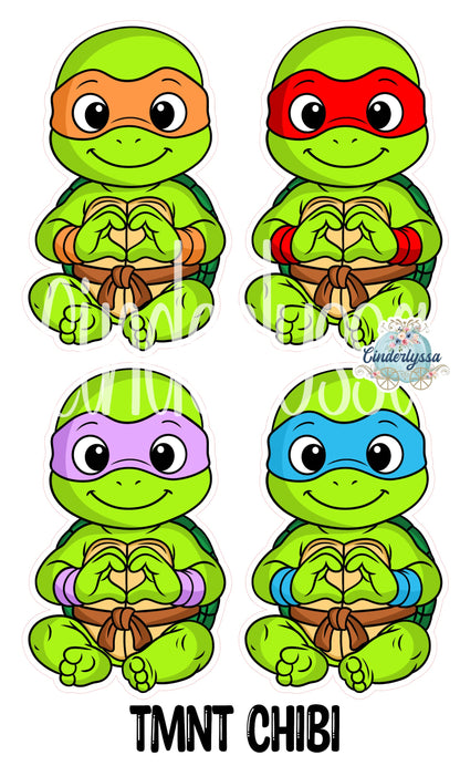 TMNT Chibi (Teenage Mutant Ninja Turtle) Cardstock Silicone Mold, Aroma Bead Molds, Premium Cardstock Images