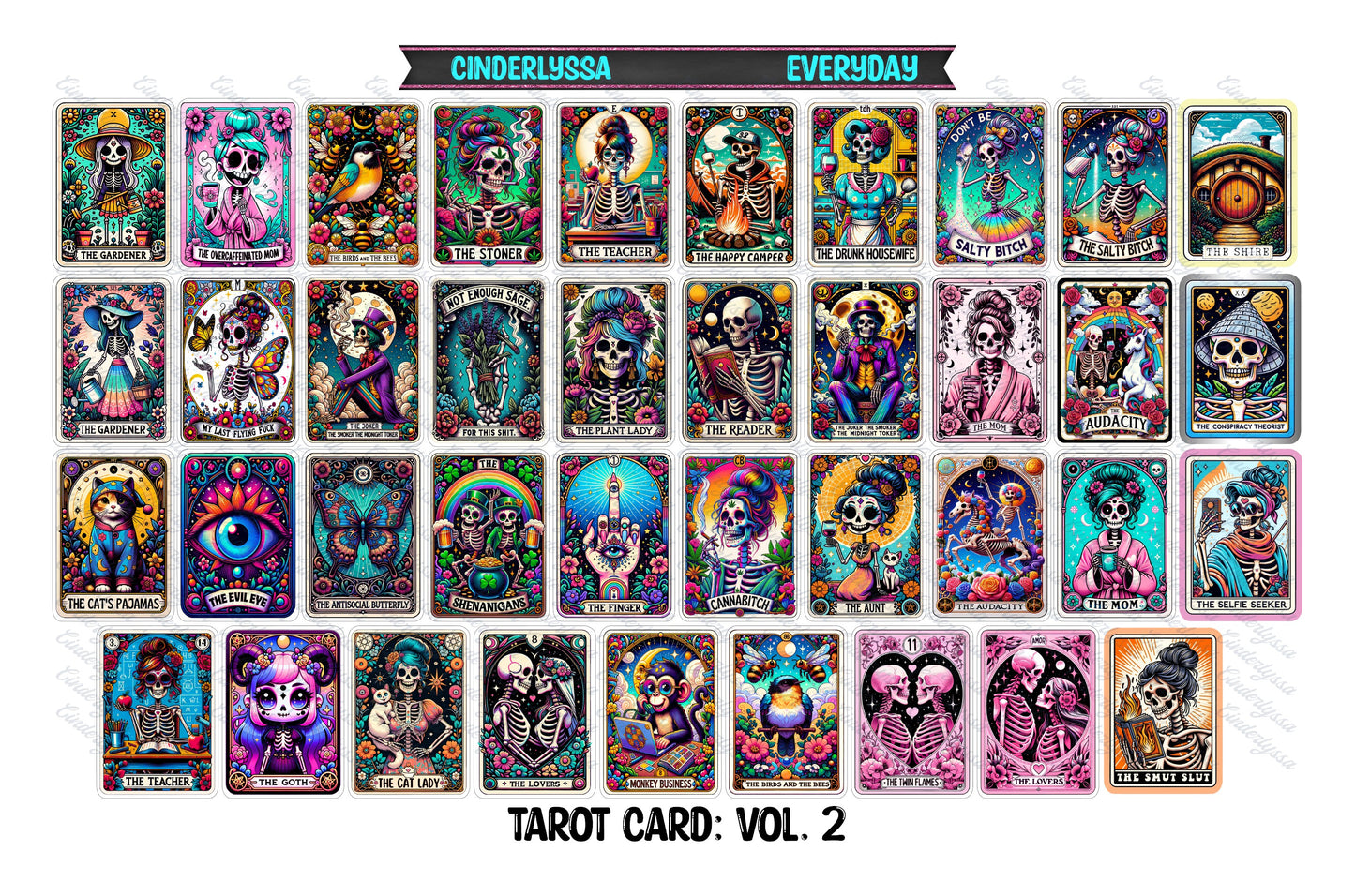 Tarot Cards: Volume 2 Dual Cavity Cardstock Silicone Mold, Aroma Bead Molds, Premium Cardstock Images