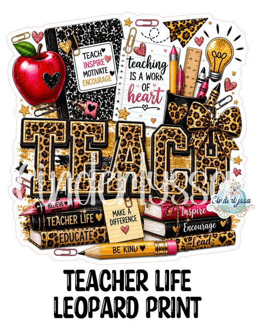 Teacher Life Leopard Print Cardstock Silicone Mold, Aroma Bead Molds, Freshie Mold, Premium Cardstock Images